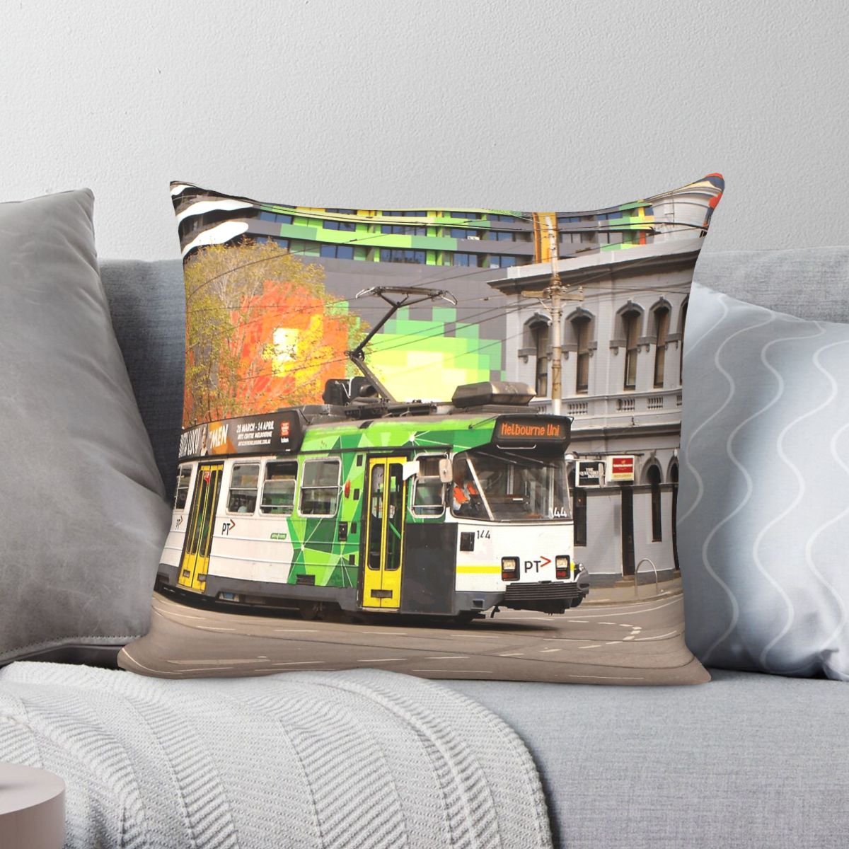 Home Decor Melbourne - Housse de coussin décorative Melbourne Tram