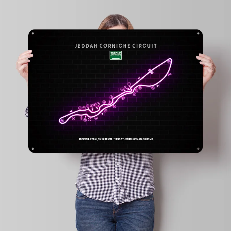 Home Decor Jeddah - Affiche métallique 3D texturée Circuit de
