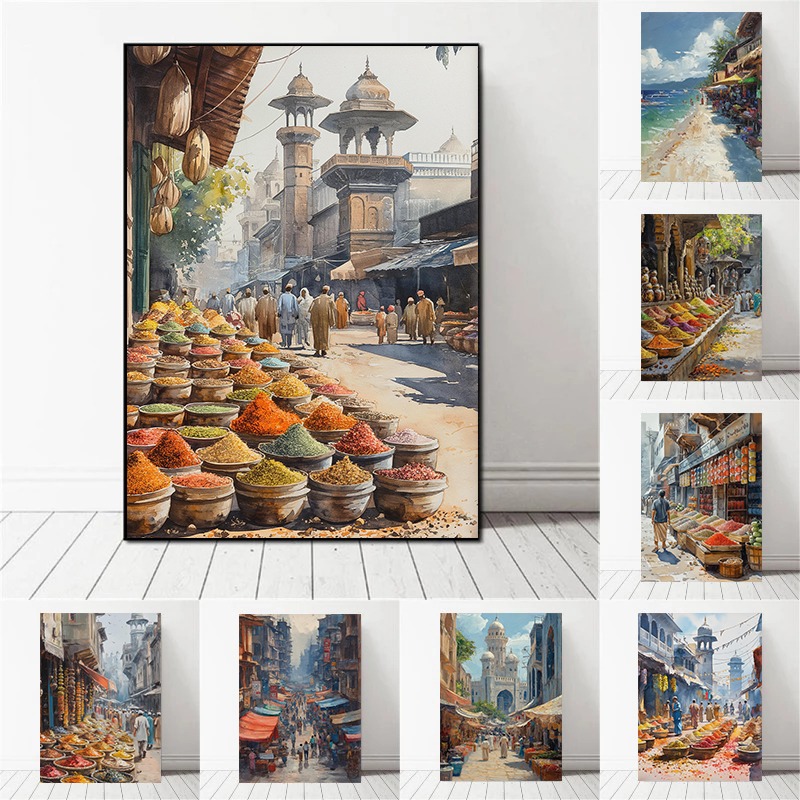 Home Decor Karachi - Affiche murale culturelle Bengale, peinture aquarelle