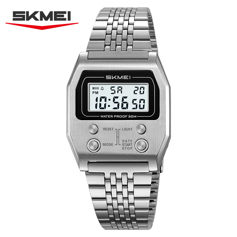 Vintage Alarm Clock - Montre numérique sportive pour homme SKMEI