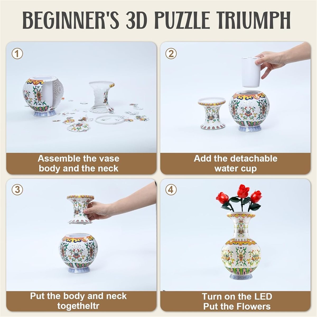 Home Decor Trend 2026 - Vase Puzzle 3D Tendance 2026 pour