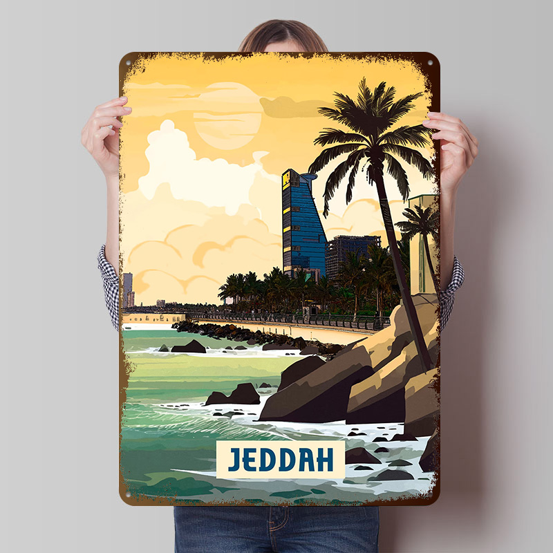 Home Decor Jeddah - Affiche de Djeddah, Plaques Métalliques Vintage