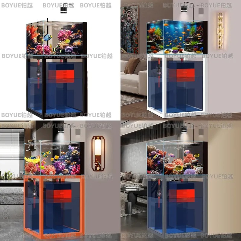 Home Decor Habitat - Aquarium d'eau salée en verre ultra-clair