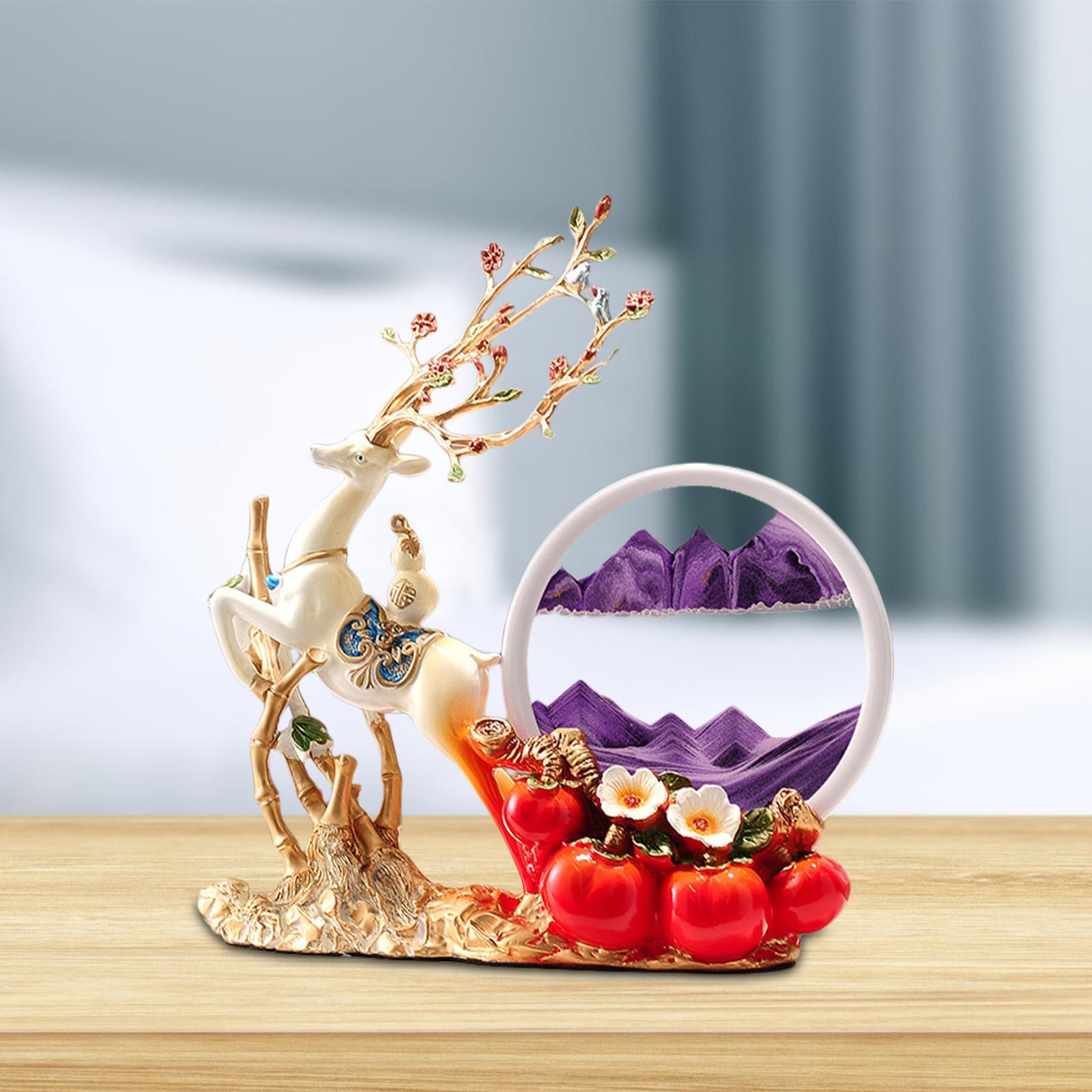 Sand Art Picture - Figurine de cerf décorative en résine,