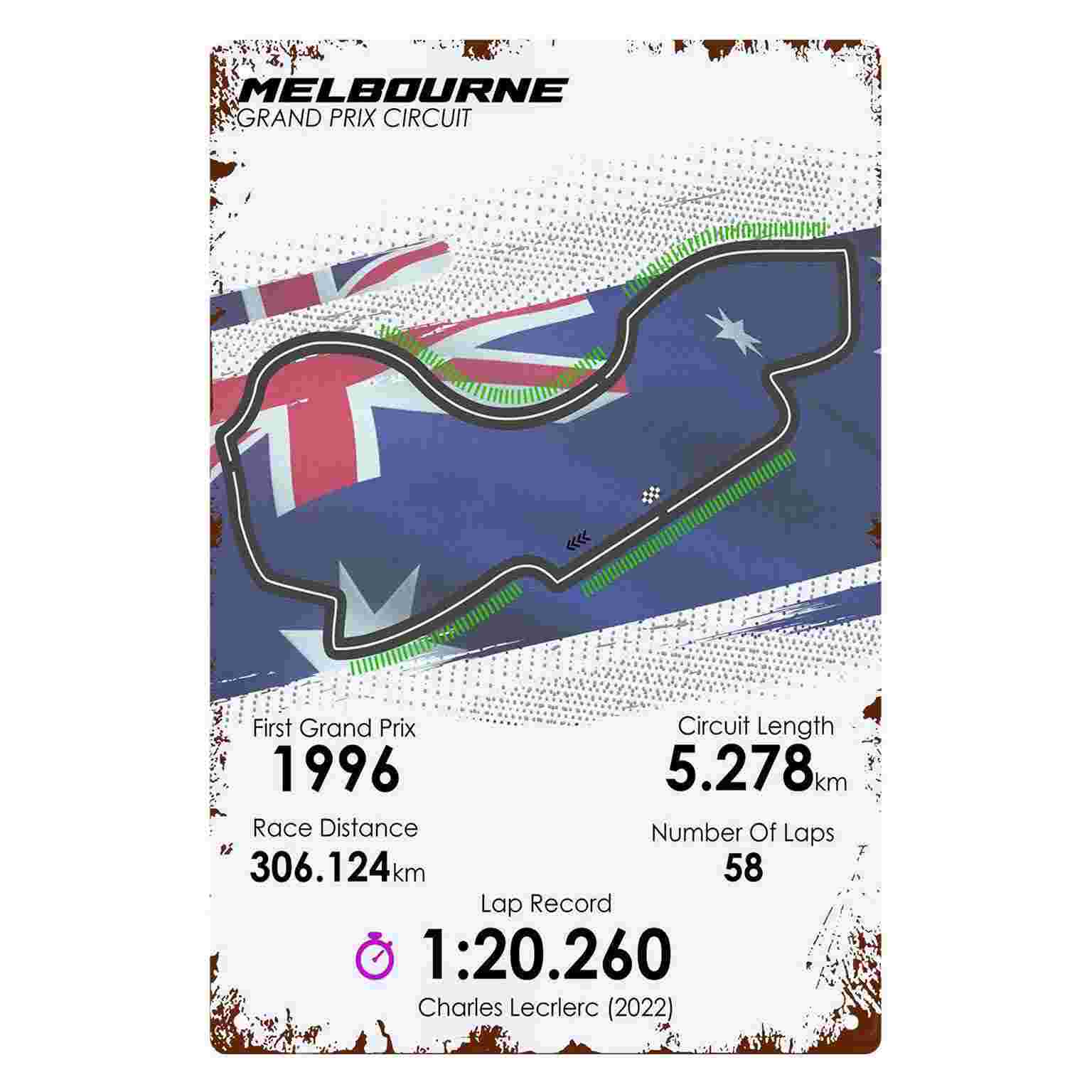 Home Decor Melbourne - Panneau mural en métal 2D plat,
