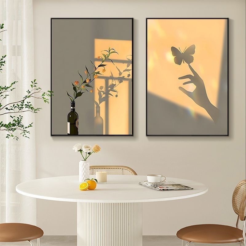 Home Decor Vase With Flowers - Impressions sur toile florales minimalistes au