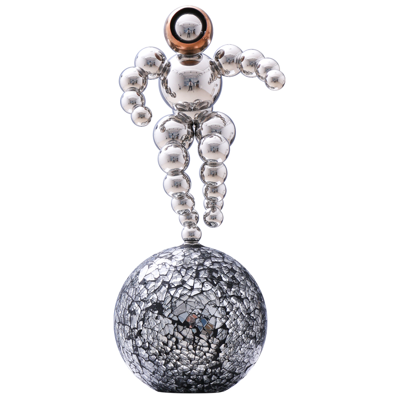 Home Decor Za - Sculpture d'astronaute luxueuse en acier inoxydable,