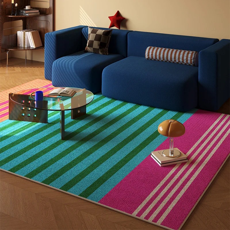 Home Decor Dopamine - VIKAMA Tapis à rayures colorées Dopamine,