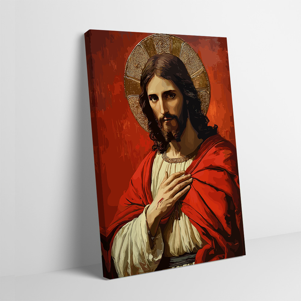 Home Decor Jesus - Affiche personnalisable de Jésus-Christ avec halo,