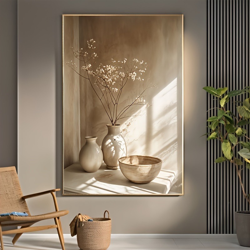 Home Decor Vase With Flowers - Impression sur toile de vase floral