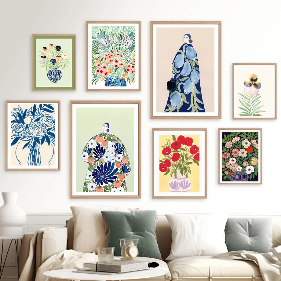 Home Decor Vase With Flowers - Affiches et tableaux modernes sur toile,