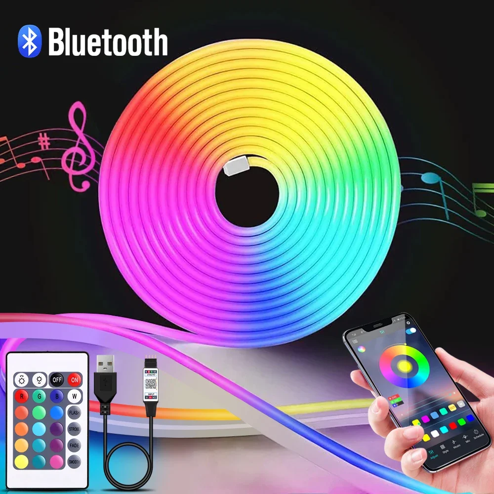 Home Decor Com - Bande lumineuse LED néon RGB, 1-5m,