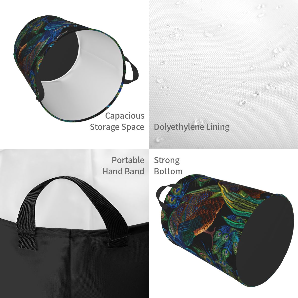 Panier à linge rond motif paon - Home Decor Hampers avis et prix