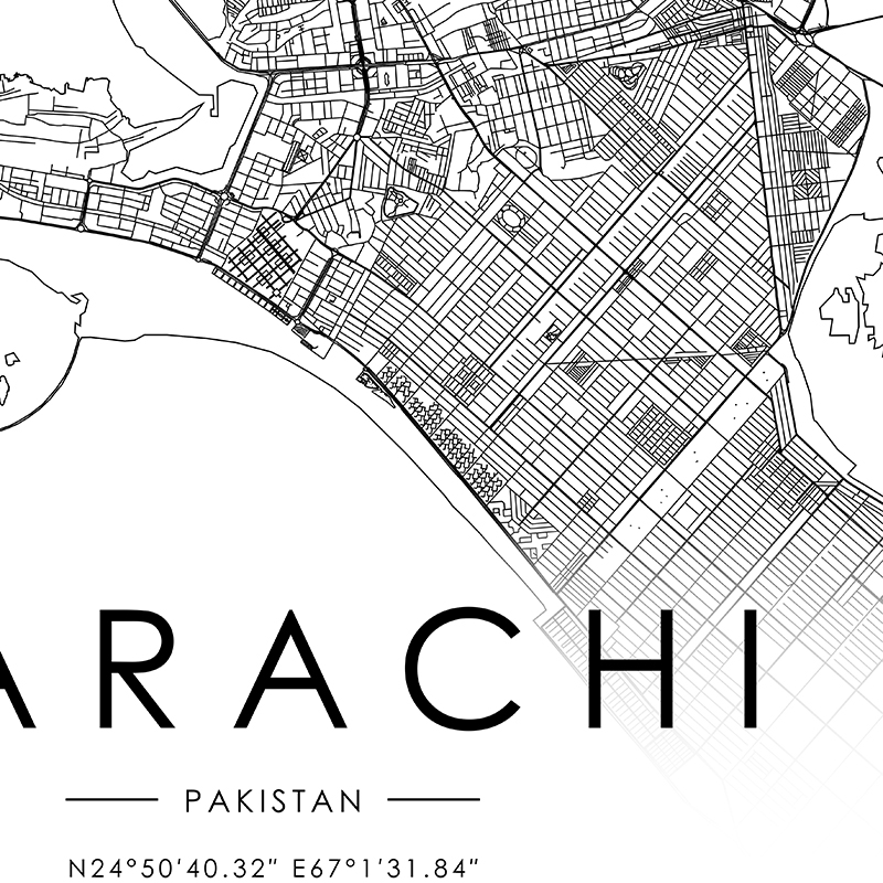 KARACHI – affiche de carte de  - Home Decor Karachi avis et prix