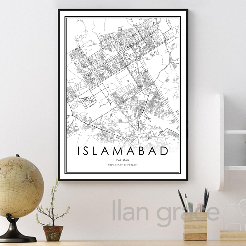 KARACHI – affiche de carte de  - Home Decor Karachi avis et prix