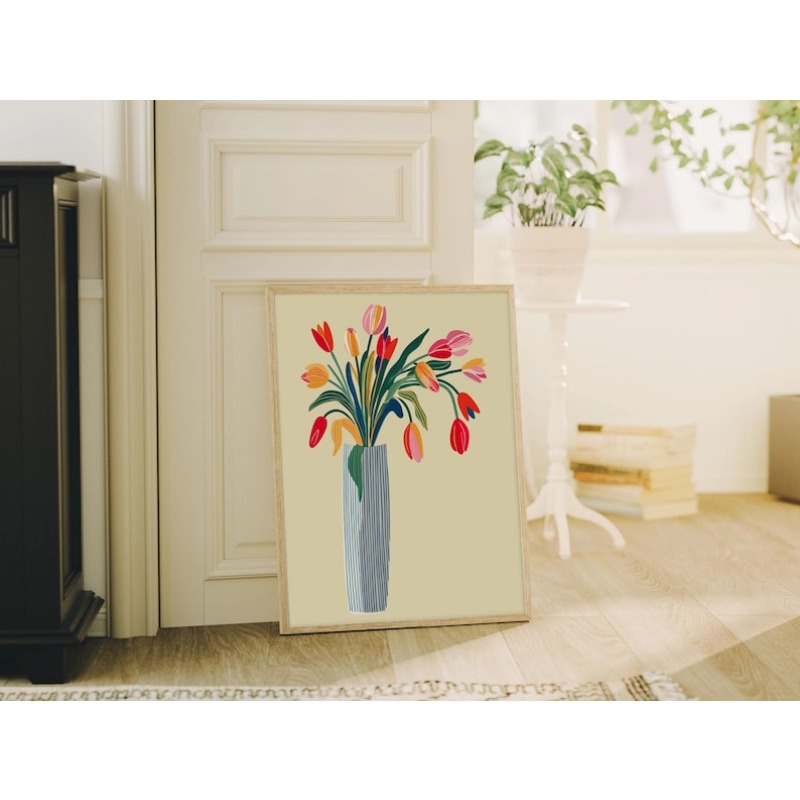 2 tableaux sur toile de fleurs - Home Decor Vase With Flowers avis et prix