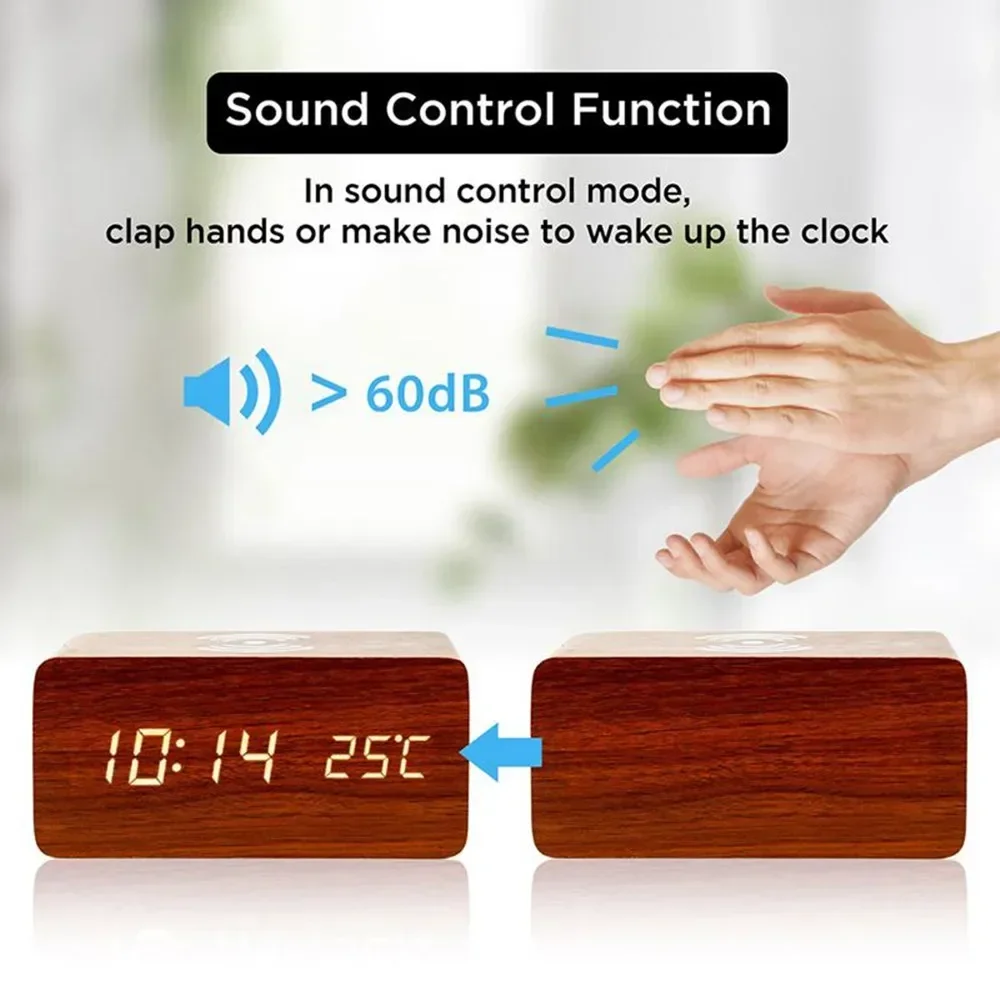 Réveil LED numérique en bois,  - Vintage Alarm Clock avis et prix
