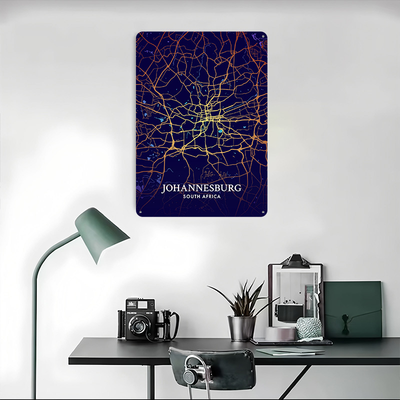 Affiche Carte de la Ville de J - Home Decor Johannesburg avis et prix