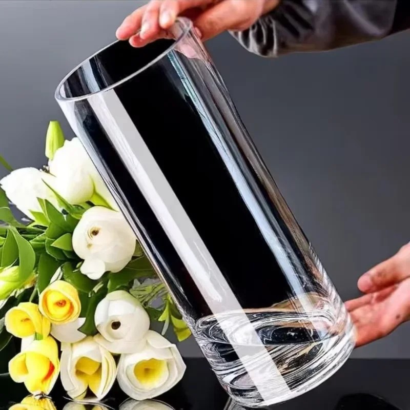 Vase cylindrique en acrylique  - Home Decor Vase With Flowers avis et prix