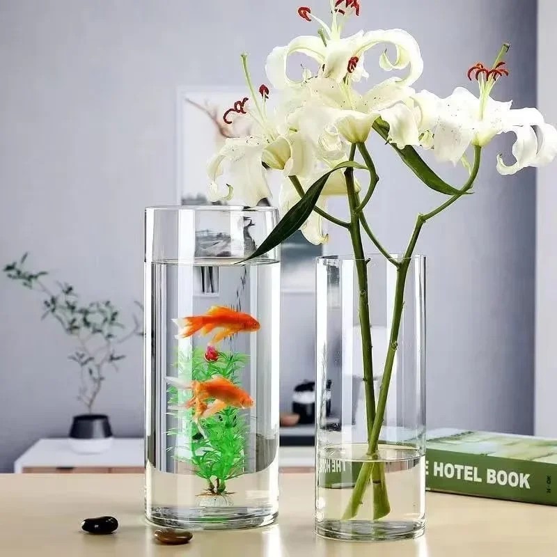 Vase cylindrique en acrylique  - Home Decor Vase With Flowers avis et prix